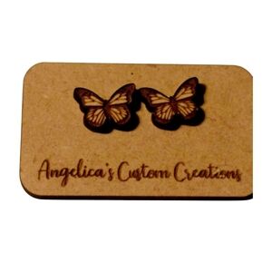 Butterfly Wood Stud Earrings